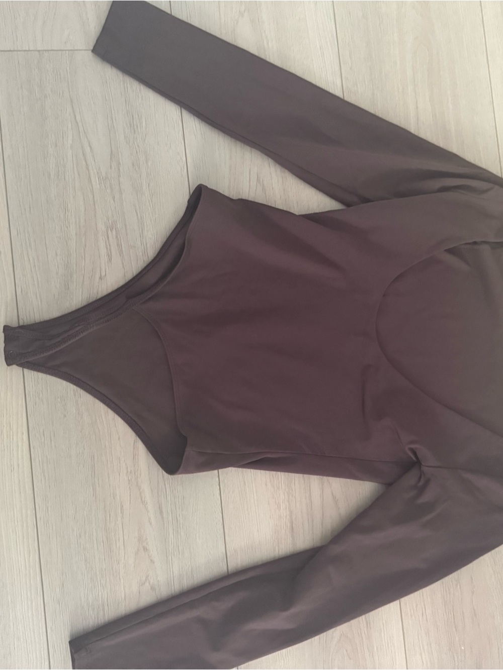 Aritzia Chocolate Brown Long Sleeve Bodysuit